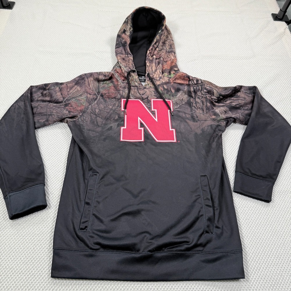 Nebraska Cornhuskers Mens Medium Camo Fade Hoodie Sweatshirt Colosseum NCAA Camo